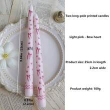 2 件 9.84 英寸印花长杆无烟大豆蜡烛，欧式浪漫烛光晚餐氛围装饰杆蜡，婚礼和节日家居装饰蜡烛，多种颜色可选，送给家人和朋友的最佳礼物 - 彩色 - 查看 41