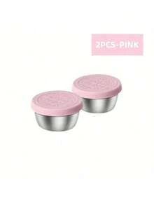 4 包外带沙拉酱容器，1.6 盎司小号不锈钢酱汁杯，带防漏硅胶盖，适用于午餐盒、野餐和旅行 - 彩色 - 查看 15