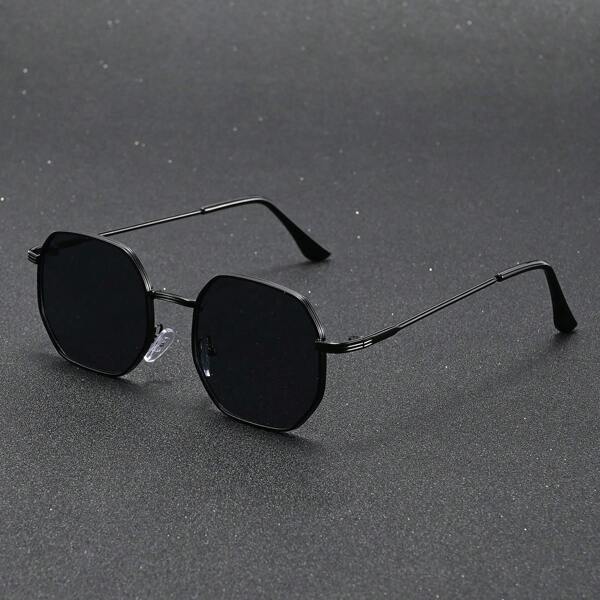 1pc Men Geometric Black Classic Vintage Classy Aesthetic Vintage Outfits Perfect Rock Fashion Glasses Suitable For All Face Shapes