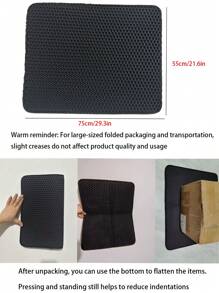 Alfombra extra grande para arena de gato de material EVA de doble capa, anti-salpicaduras y antirrastro, alfombra lavable para atrapar la arena, limpieza conveniente, disponible en múltiples tamaños