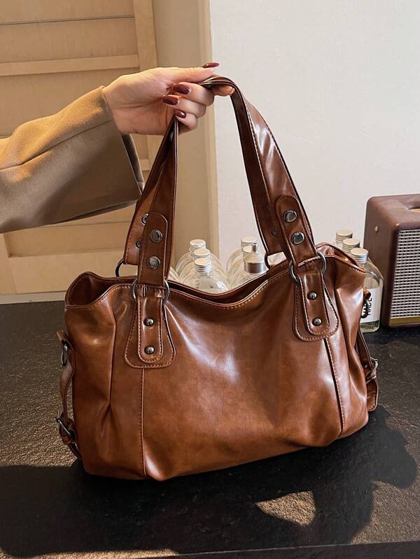 Sac fourre-tout de style étudiant/bureau de grande capacité, minimaliste et rétro