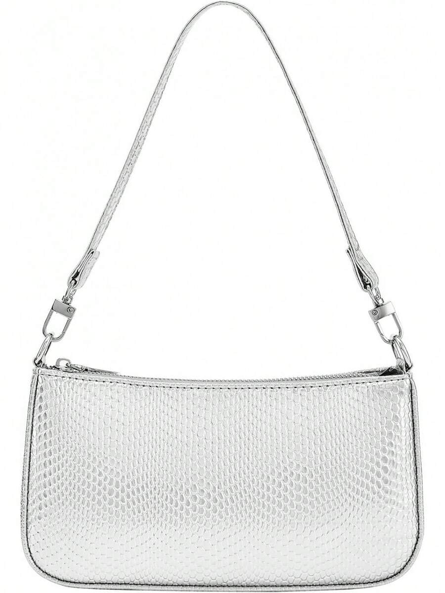 Women's Shoulder Bag - Silver - View 1
