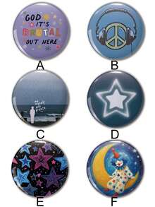 Broche de insignia con patrón divertido, alfiler de solapa para mujer, accesorio de ropa, decoración colgante de bolso, regalo para amigos, familia, maestros y clasemates - Multicolor - Ver 4