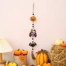 2pcs Halloween Listing Home Party Ghost Festival Decoration Bead String Witch Pumpkin Bat Hanging Accessories