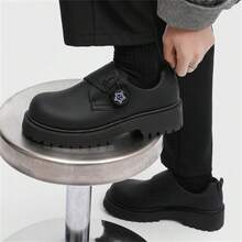 Men's 2025 New Spring Season Niche High-End Zipper Derby Casual Shoes, Commuting Versatile Design - Black - View 3