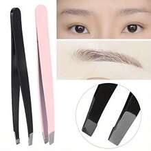 2 Pieces Of Stainless Steel Eyebrow Tweezers - Professional Makeup Tools For Home And Beauty Salons - Precise Hair Removal And Plastic Surgery - Random - View 10