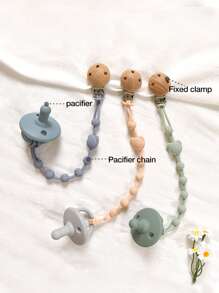 3 piezas de cordón antiperidida de silicona personalizado, chupete, botella, mordedor, regalo personalizado, cordón antiperidida con forma de luna, adecuado para clip de chupete personalizado para niños y niñas, clip de chupete de madera con nombre personalizado para niños, multifuncional, ornamental, letra, elegante, moderno, colorido, lindo, adorable, casual, personalizado, único, regalo ideal para él, regalo ideal para ella