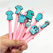 8/15/30pcs Pink Series Medical Pens, Quick Dry Plastic Ballpoint Pens With Medium Tip, Medical Design Neutral Pens Suitable For Nurses And Healthcare Professionals, Fun Office Supply Gift For Coworkers And Team Members,For School Supplies,Back To School