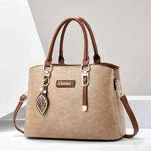 Women Shoulder Bags - 土黃拼咖啡 - 查看 5