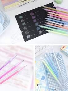 1个大容量铅笔盒透明铅笔盒简约日式文具袋Y型学生铅笔盒铅笔袋学校用品返校 - 均碼 - 查看 11