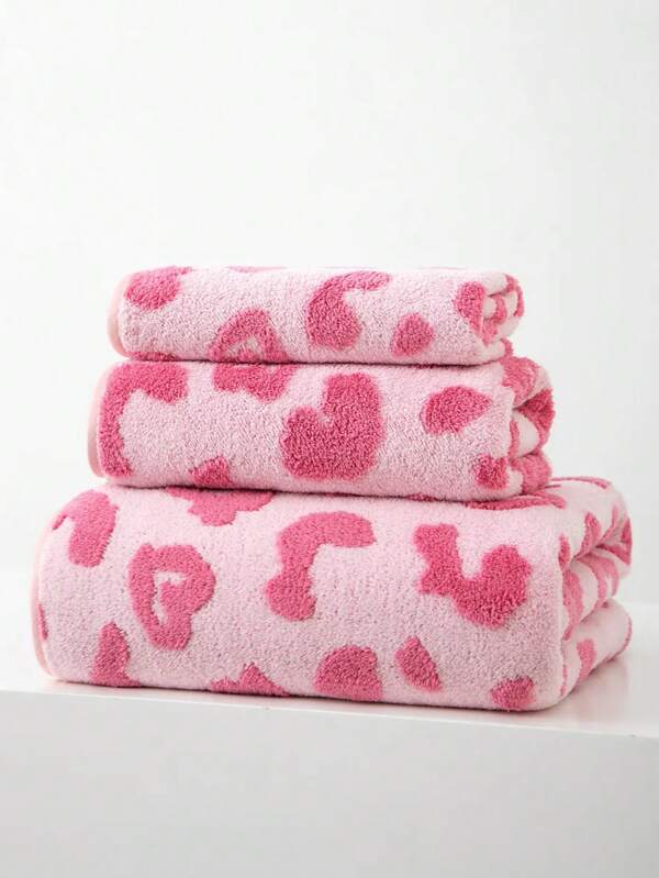 1 pezzo Asciugamano rosa, leggero, con motivo jacquard a lettere e cuori, in fibra di poliestere, rettangolare 70*140cm o asciugamano da cucina/viso/mano 34*75cm o 34*34cm, adatto per uomini, donne, coppie, famiglie, per tutte le stagioni, ad asciugatura rapida, assorbente, morbido, utilizzabile per bagno, hotel, palestra, regali per vacanze, feste, spiaggia, all'aperto, asciugamani da doccia per salone di bellezza, hotel, sport, articoli essenziali per la casa, asciugamano, telo da bagno per la cura della pelle