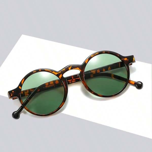 1 PC Men's Acrylic Casual Retro Leopard Print Back To School Season Fashion Eyewear Suitable For Daily Outing Wear