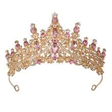 1 pieza Conjunto de corona de piedras preciosas de colores, tiaras nupciales chapadas en oro, tocados de boda con incrustaciones de rhinestones, coronas de princesa multicolor, accesorios para el cabello elegantes para fiestas, diademas de cristal brillante, joyas de boda con gemas diversas, adornos lujosos para el cabello nupcial, coronas de concurso impresionantes, decoración esencial para la cabeza en eventos, tiaras de celebración de alta gama, accesorios nupciales llamativos