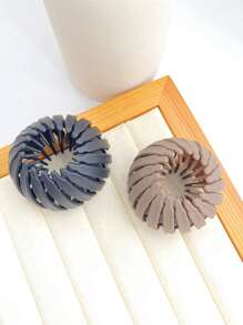 2/3 件极简发饰：甜甜圈发髻制作器、发爪夹、纯色简易马尾辫夹、女士松垮发夹、马尾辫夹、发圈、发绳、发球