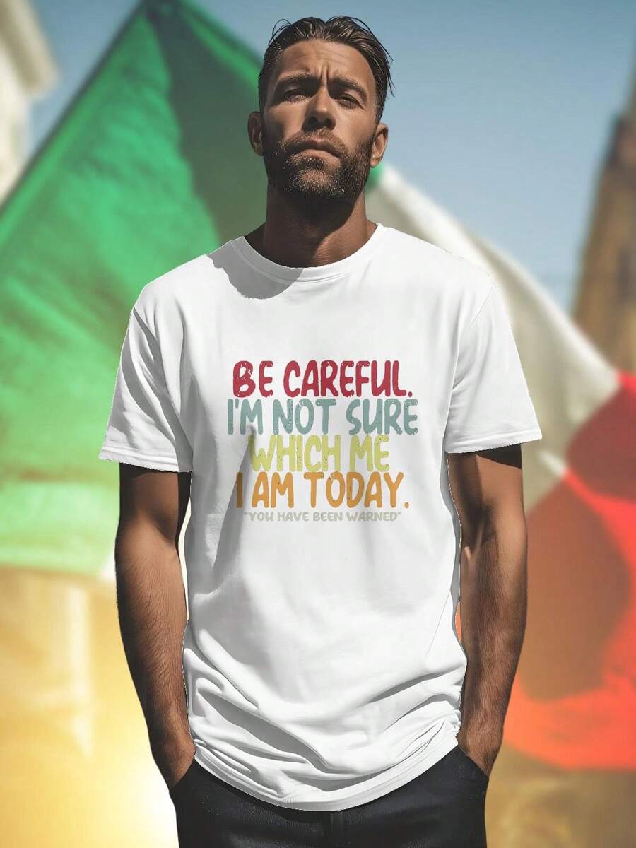 Be Careful Which Me Maglietta Uomo Moda Casual Estiva  Giovane Leggera Traspirante Sconto Esclusivo Idee Regalo Amici Offerta Imperdibile Fashion
