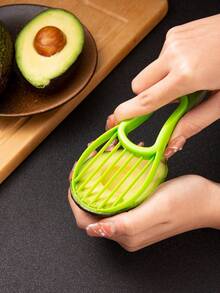 1pc Avocado Diced Corer, Kiwi Splitter, Avocado Dice Corer, 3-In-1 Avocado Slicing Tool,Vegetable Fruit Tools,Kitchen Items,Cutter,Food,Salad,Decor,Storage,Party,Birthday. - Green - View 6