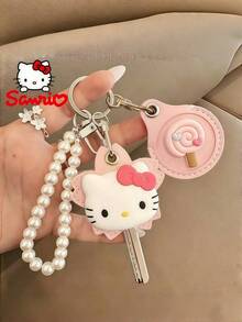 1 件 Sanrio Hello Kitty 可爱卡通珍珠钥匙扣、珍珠腕带、迷你钥匙扣夹、门禁卡夹、泪珠形和圆形卡夹、情侣钥匙扣和钥匙扣夹，适用于万圣节、圣诞节、毕业典礼、返校、朋友礼物、派对回礼、婚礼回礼、学校用品 - 鑰匙保護套 - 查看 3