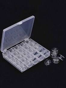 1个透明家用缝纫线线轴收纳盒，多功能绕线收纳盒。有25槽和36槽两种规格，可选塑料或金属线轴。 - 無色 - 查看 1