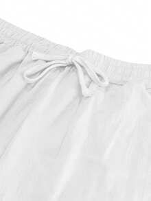Pantalones livianos de unicolor para hombres, cómodos de usar, adecuados para la playa, vacaciones, deportes casuales, otoño - Blanco - Ver 4