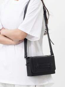 Bolso de hombre tipo mensajero de unicolor, bolso de hombro casual, nueva diseño de verano bolsa para teléfono para hombres - Negro - Ver 13