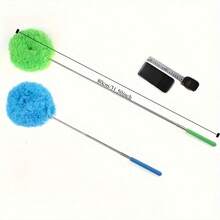 1 件家居清洁工具，家用吸尘器，吊扇除尘刷，可重复使用，带延长杆，可调节 32 英寸，适用于清洁墙壁、书架、家具、窗户、天花板除尘刷 - 彩色 - 查看 7