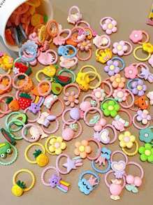 50 قطعة متنوعة من العصابات الكرتونية الجميلة ، روابط شعر أنيقة للاستخدام اليومي