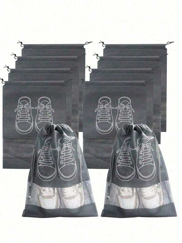 5pcs Pink Dust-Proof Shoe Storage Bags, Drawstring ShoeStorage Bags For Travel, Hallway, Bedroom, Dorm, Universal OrganizerFor Kids &Adults, Back To College Essential,(Pinkwhitebluegreyblacknavy Blue)