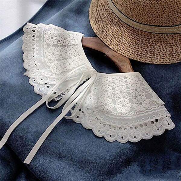1pc Women Summer Lightweight Detachable Collar Dickey, Adjustable Peter Pan Collar, Breathable UV Protection, Elegant Summer Casual Accessory For Outfit Matching