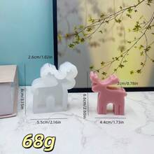 Christmas Reindeer Shaped Candle Mold, Christmas Snow Reindeer Element Handmade DIY Plaster Decorative Silicone Mold, Holiday Party Atmosphere, Homemade Creative Home Decor Art Decorative Silicone Mold - White - View 3