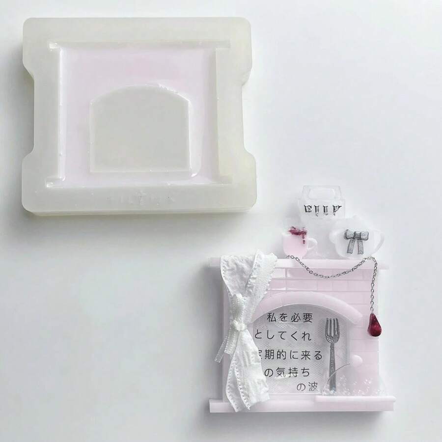 壁炉树脂铸模、硅胶模具配件、树脂液体模具、树脂钥匙扣硅胶模具、树脂模具 - 白色 - 查看 1