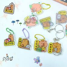 12个/包水豚盲袋惊喜卡通水豚亚克力吊坠钥匙扣，儿童/幼儿园礼物 - 彩色 - 查看 8