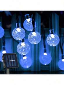 Outdoor Solar Powered Wreath, LED Glass Ball Lights, Waterproof, Garden Fairy Lights, Outdoor Holiday Decor, USB Christmas LED String Lights For Party Camping Tent Wedding - Multicolor - View 24