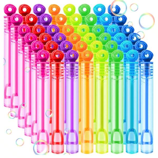 24 piezas de varitas de burbujas mini - para boda, Día de San Valentín, aniversario, varitas de burbujas de colores, ceremonia de graduación y fiesta de cumpleaños - recuerdos y decoraciones de fiesta con varitas de burbujas (tubo vacío, líquido de burbujas no incluido)
