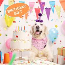 Summer Spring Dog Bandanas-4PCS Pink Green Orange Floral Printing Dog Scarf Bib Kerchief Breed For Dogs Large Medium Pets GiftChristmas - 中等的 - 查看 3