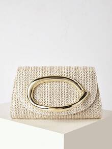 Glänzende, funkelnde, luxuriöse, charmante, elegante, exquisite große Stroh-Clutch für Frauen, Abendtasche, Handtasche mit abnehmbarem Kettengurt, geeignet für Hochzeiten, Partys, Galas, aus Samt-Material gefertigt, modisch und elegant, passend für Mädchen, Damen, Studentinnen, junge Berufstätige und Büromitarbeiterinnen - Aprikosenfarben - Übersicht 2
