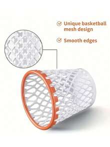 1 件双色篮球桌面收纳盒，大容量笔筒，简约桌面收纳盒，创意办公和学生文具用品，适用于学校用品，返校