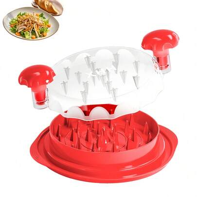 KKC Chicken Shredder 8 Inches, Chicken Breast Shredder Tool, Cooked Meat Shredder With Clear Lid, Ergonomic Design, Auti-Slip, Easy To Clean, Chicken Shredder Tool Twist, Chicken Grinder
