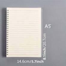 1pc Plain Spiral Notebook, Modern Portable Spiral Notebook For Student Back To School
