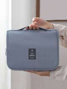 Large Capacity Women's Portable Makeup Bag, Foldable Travel Cosmetic Organizer Pouch With Hanging Hook Travel Essentials Bag For School For Vacation Holiday Back To School Supplies Wash Bag Waterproof Toiletry Bag