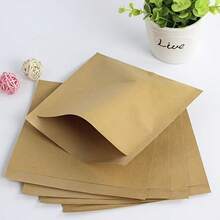 100 Oil Resistant Kraft Paper Bag, Five Sizes, Square, Suitable For Hamburgers, Sandwiches, French Fries, Snacks, Popcorn And Small Gifts, Birthdays, Weddings, Parties, Festivals, Candy And Cookie Gift Packaging Bags, Stores, Shopping Malls