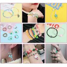 Bộ dụng cụ làm đồ trang sức DIY bằng hạt thủy tinh 3mm, 1 bộ bao gồm hạt dùng làm vòng tay, vòng cổ, phụ kiện thủ công - Nhiều màu - Xem 5