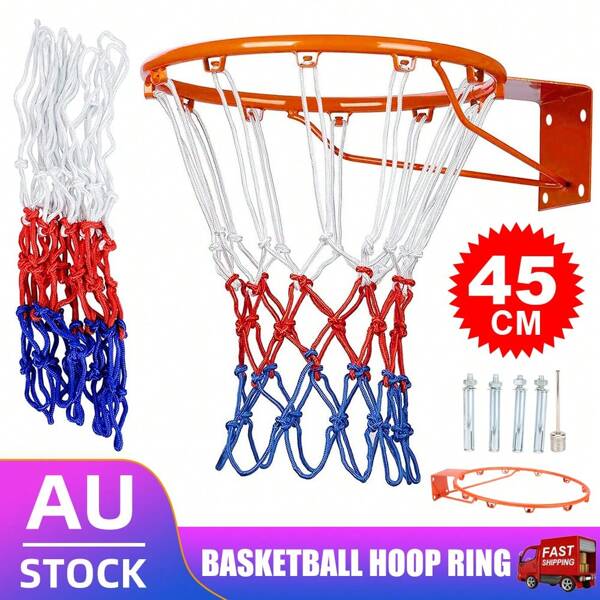 Basketball Hoop 45CM Mounted Hanging Ring Basket Goal Net Wall Rim Dunk Shooting 45CM Centra Basketball Hoop Ring Goal Net Wall Mounted Hanging Rim Dunk Shooting