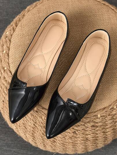 Pantofi sport casual cu vârful ascuțit pentru femei, mocasini versatile pentru exterior, de înaltă calitate, cu model patchwork