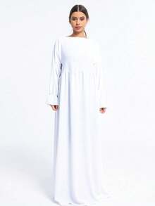 1 chiếc váy maxi trơn màu cho nữ, kiểu áo choàng dài kaftan rộng rãi, thiết kế nghệ thuật, đa năng, phù hợp với mọi mùa, cỡ lớn - Nhiều màu - Xem 7