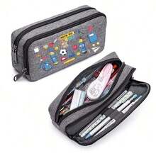 [Large Capacity Oxford Pencil Bag] Portable Pencil Case Cute Cartoon Animal Stationery Bag School Supplies Storage Bag Double-Layer Large Capacity Oxford Pencil Bag Gift Back To School Supplies School Essentials Stationery Supplies Cute Erasable Crystal Blue Gel Pens Utiles Es Bonitos - Multicolor - View 14