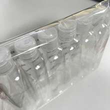 1件/7件套旅行装瓶组，可重复灌装瓶，包含洗漱包、空液体容器、防漏液体分装瓶、旅行化妆包、面霜罐，旅行必备，飞机旅行配件，旅行瓶套装，防漏便携式洗漱容器套装，透明PP材质航空尺寸化妆品容器，适用于乳液、洗发水、面霜、香皂等，包含收纳袋、喷雾瓶，圣诞礼物，送她的礼物，旅行必备