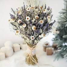 100 Pcs Of Natural-Dried Lavender, Chrysanthemum And Star Flower Bouquets. DIY Handmade Decorative Flowers For Home Or Wedding.  Decoration Flowers In The Style Of Valentine's Day Gift - Nhiều màu - Xem 2
