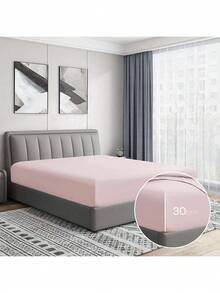 MADE IN TURKEY 100% Cotton Jersey Fitted Sheet – 100x200 Cm 120x200 Cm 140*200 Cm 160x200 Cm 180x200 Cm Options, Soft & Breathable Fabric - Pink - View 2