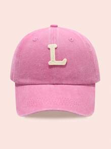 1 件男女字母印花水洗棒球帽，适合户外活动和日常佩戴的太阳帽，防晒 - 粉色 - 查看 29
