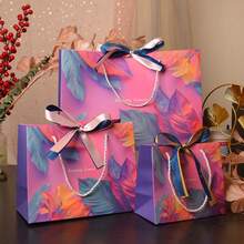 Colorful Gift Bags, Party Gifts, Handbags, Cosmetic Packaging Bags, Universal Paper Bags With Double Ribbons - Multicolor - View 2